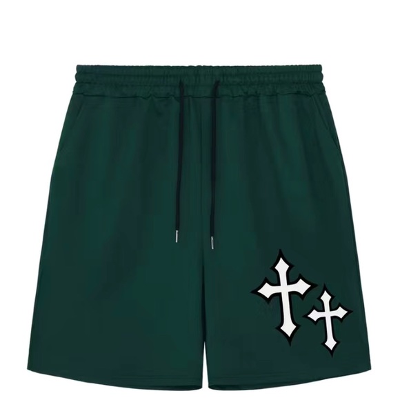 Men’s Stylish Loose Shorts, Cross Drawstring print. - Picture 7 of 12